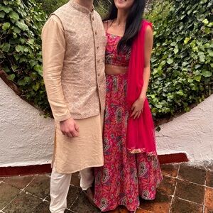 Pink Embroidered Lehenga